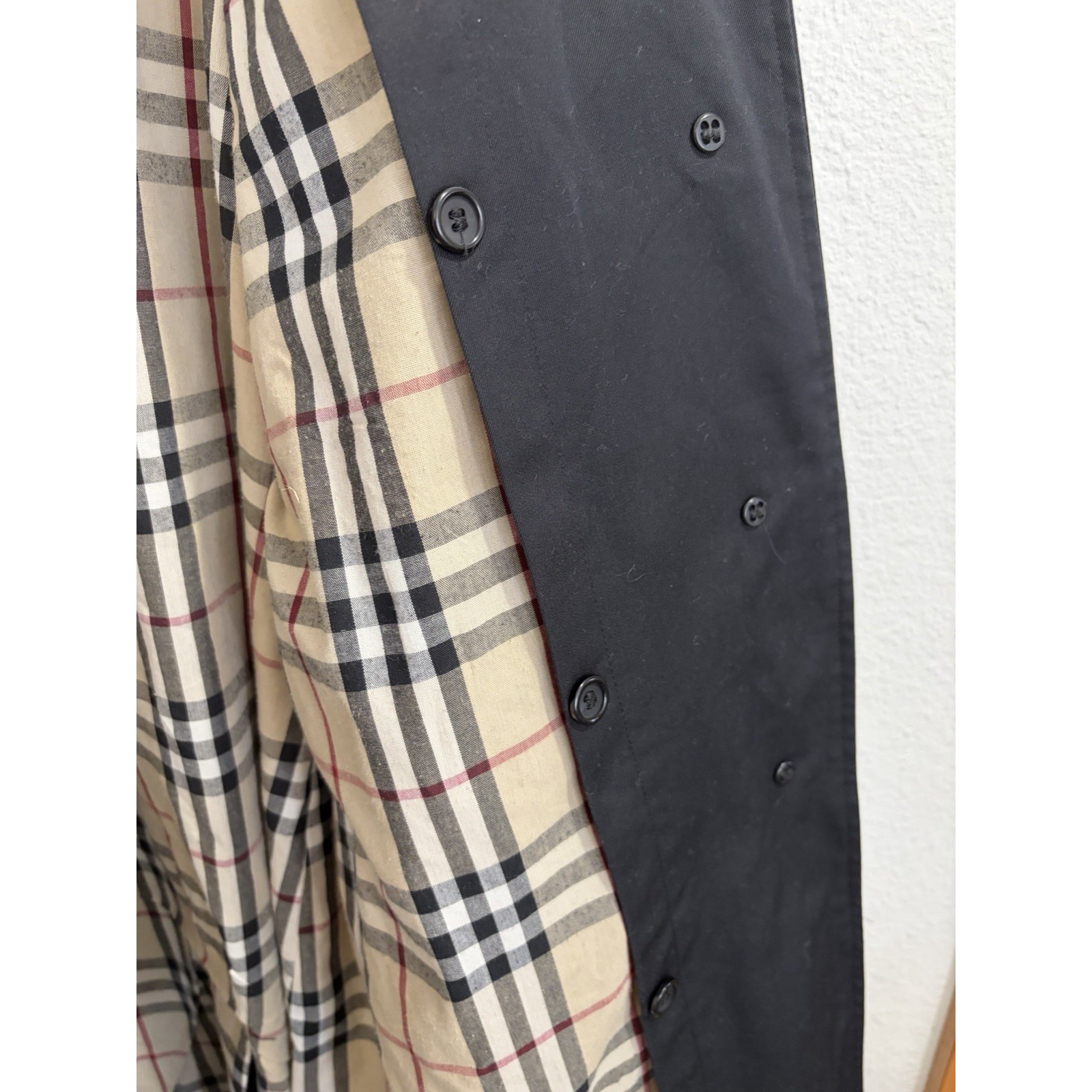 Vintage Burberrys Women's Trench Coat Black Check England Large Us Size 42-44 — image 6 of 8